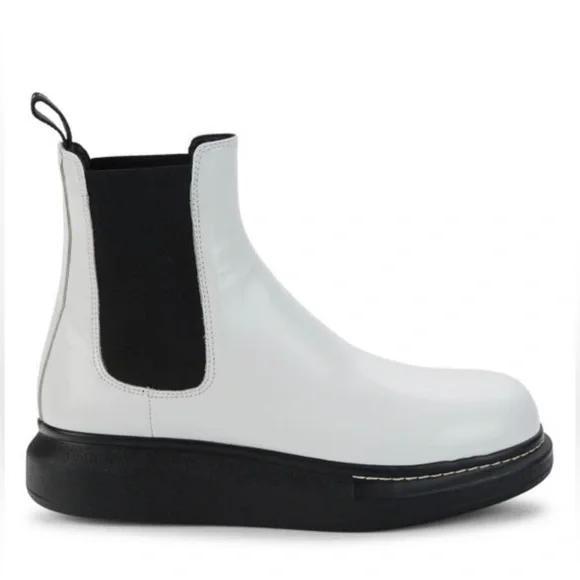 Alexander Mcqueen Boots 43.5 Leather boots Alexander McQueen White size 43.5 EU in  main image 4